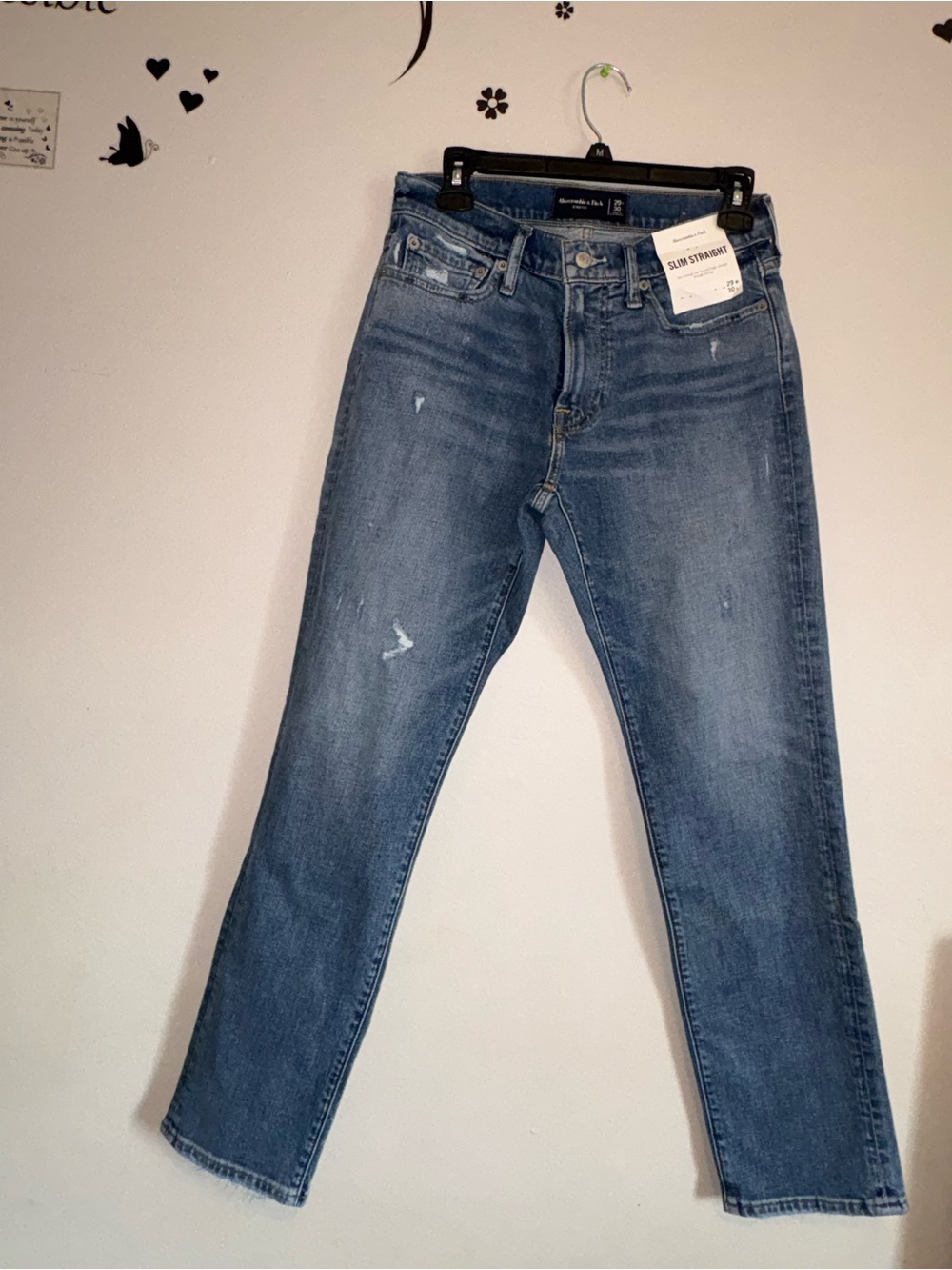 Abercrombie & Fitch Slim Straight Jeans - Mid Blue Wash